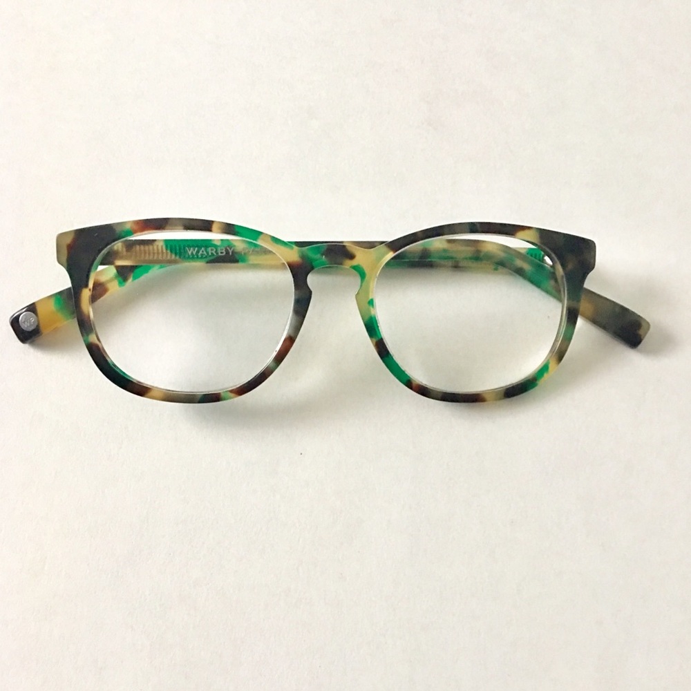 Warby Parker Lyle Tortious glasses - green& purple